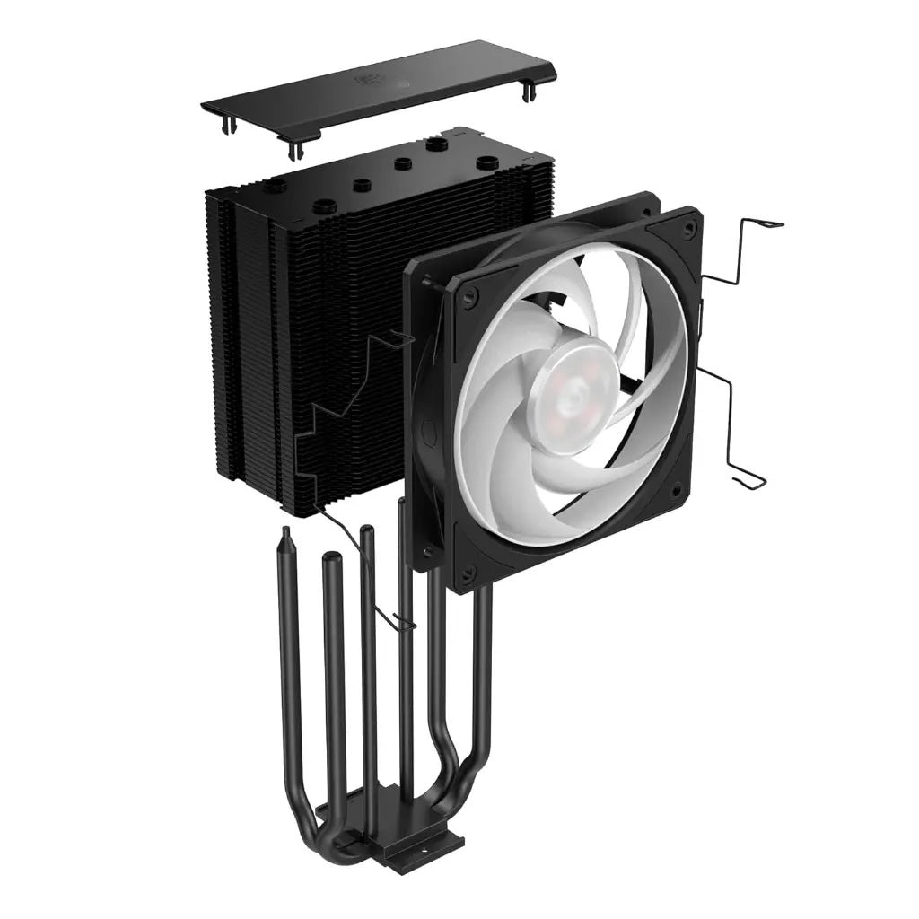 Cooler Master Hyper 212 3DHP Black ARGB CPU Air Cooler with 3DHP Heat Pipe Technology - High Performance Cooling Solution