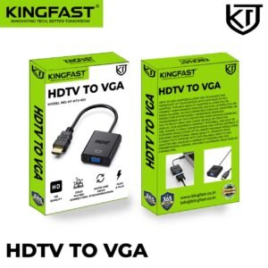 KINGFAST HDMI Male to VGA Female Adapter, 1080p Full HD Video Converter for Laptops, PCs, and Projectors
