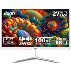 Foxin Elite Series 27-inch Full HD IPS LED Monitor, 100Hz Refresh Rate, 1ms Response Time, Flat Display