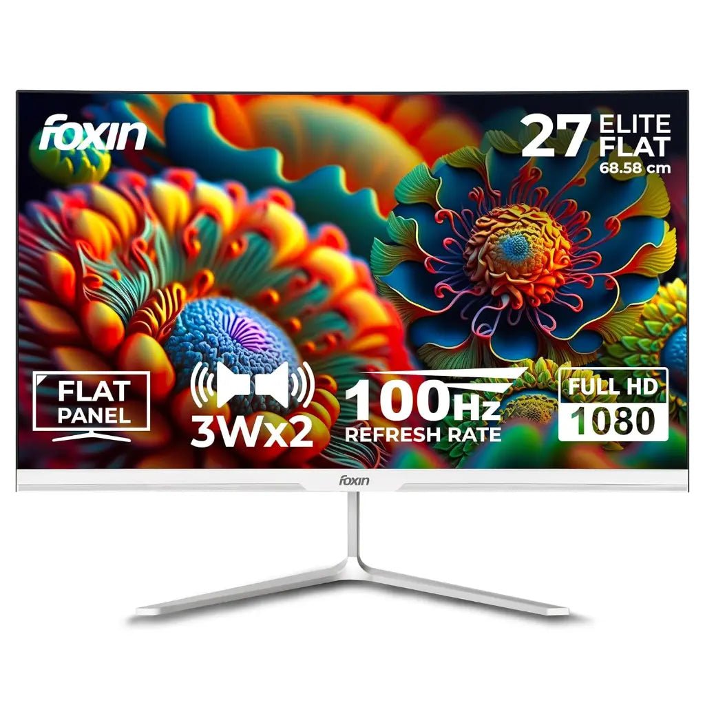 Foxin Elite Series 27-inch Full HD IPS LED Monitor, 100Hz Refresh Rate, 1ms Response Time, Flat Display