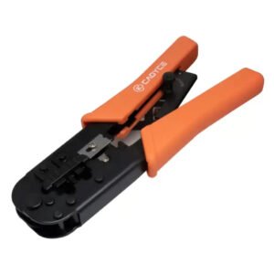 Cadyce CA-CT568 Professional Modular Network Crimping Tool for RJ-45, RJ-11, and RJ-12 Connectors with Ratchet Mechanism and Integrated Cable Stripper