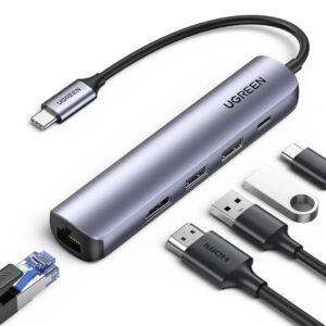 Ugreen 5-in-1 USB-C Hub with 4K HDMI, 2x USB 3.0 Ports, and 100W Power Delivery