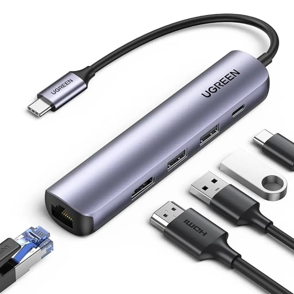 Ugreen 5-in-1 USB-C Hub with 4K HDMI, 2x USB 3.0 Ports, and 100W Power Delivery