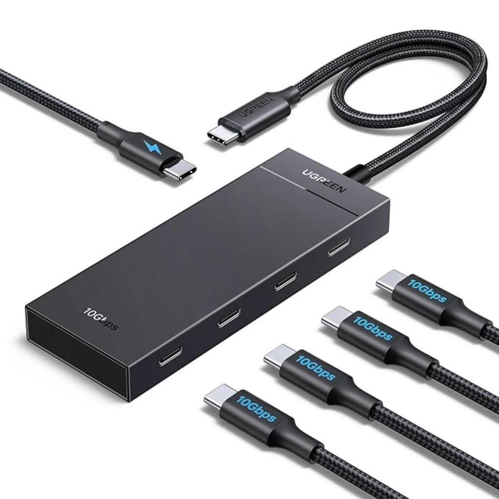 Ugreen 5-in-1 USB-C to 4-Port USB-C 3.2 Gen 2 Hub with 100W Power Delivery and 10Gbps Data Transfer