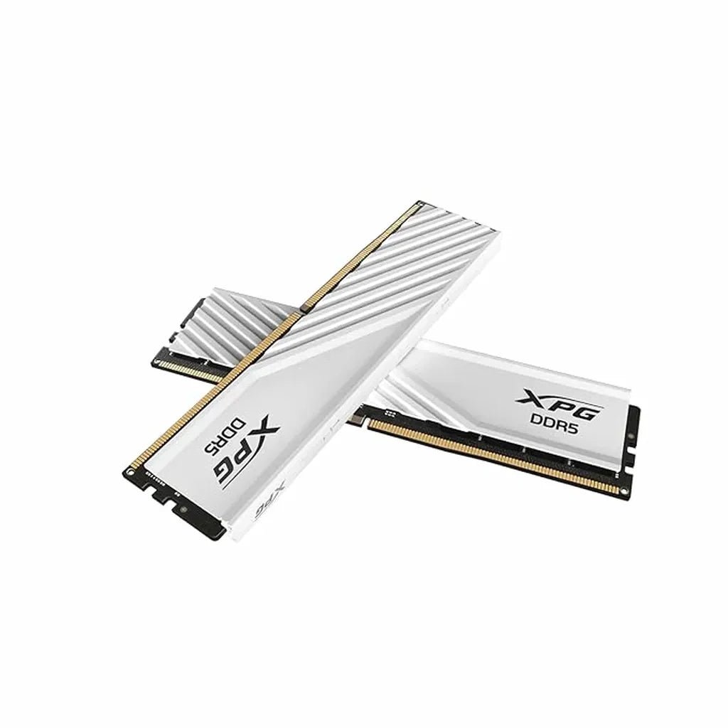 XPG LANCER BLADE 32GB (2x16GB) DDR5 6000MHz CL30 Low-Profile Desktop Memory Kit - White - Intel XMP 3.0 & AMD EXPO Ready