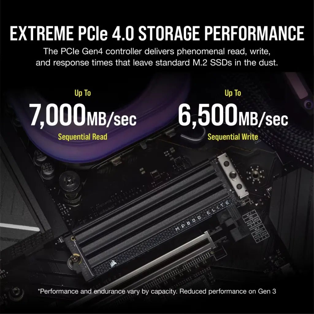 Corsair MP600 Elite 1TB PCIe Gen4 x4 NVMe M.2 2280 Internal SSD with Integrated Heatsink