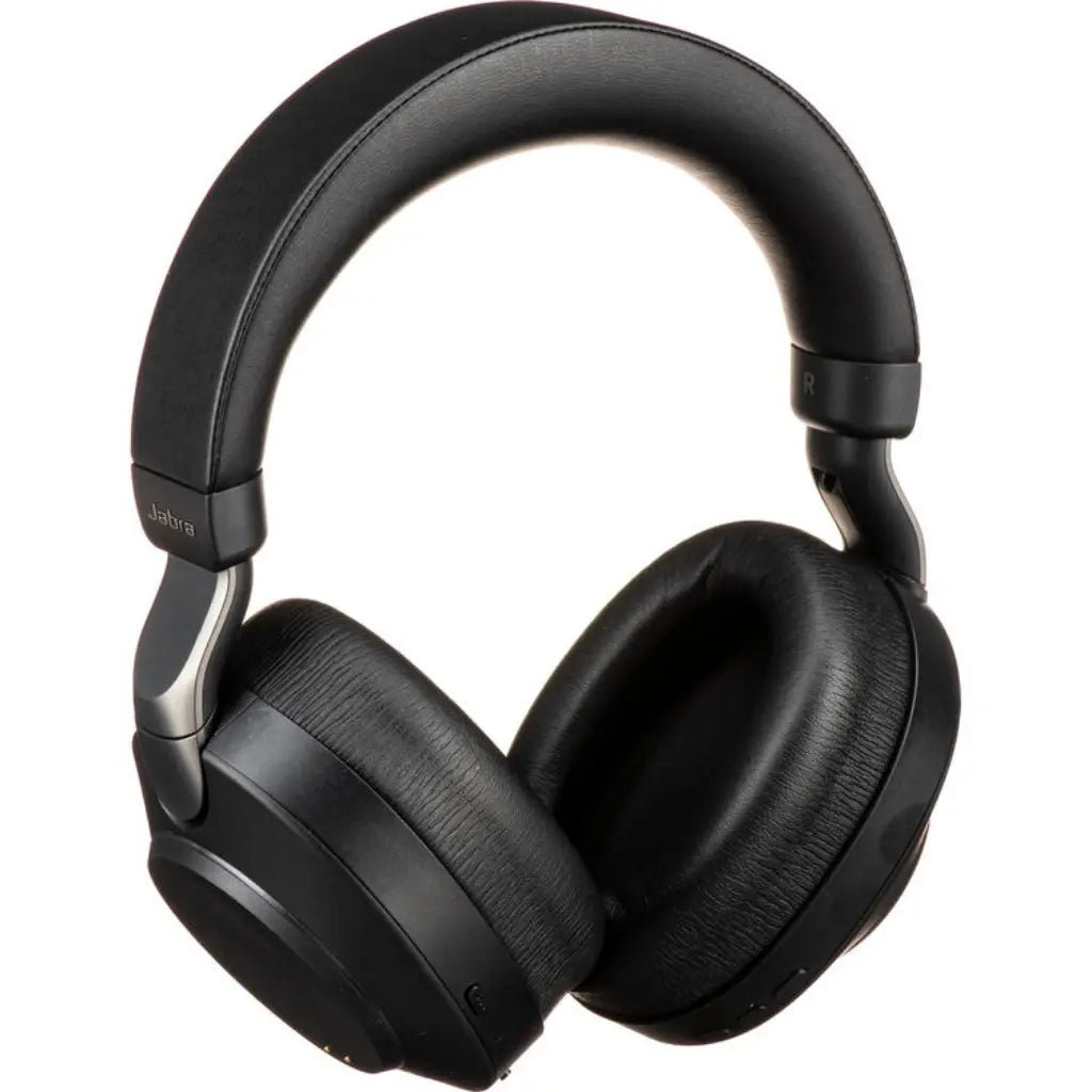 Jabra Evolve2 85 UC Wireless Noise-Canceling Over-Ear Headset with Charging Stand, USB-A Adapter - Black