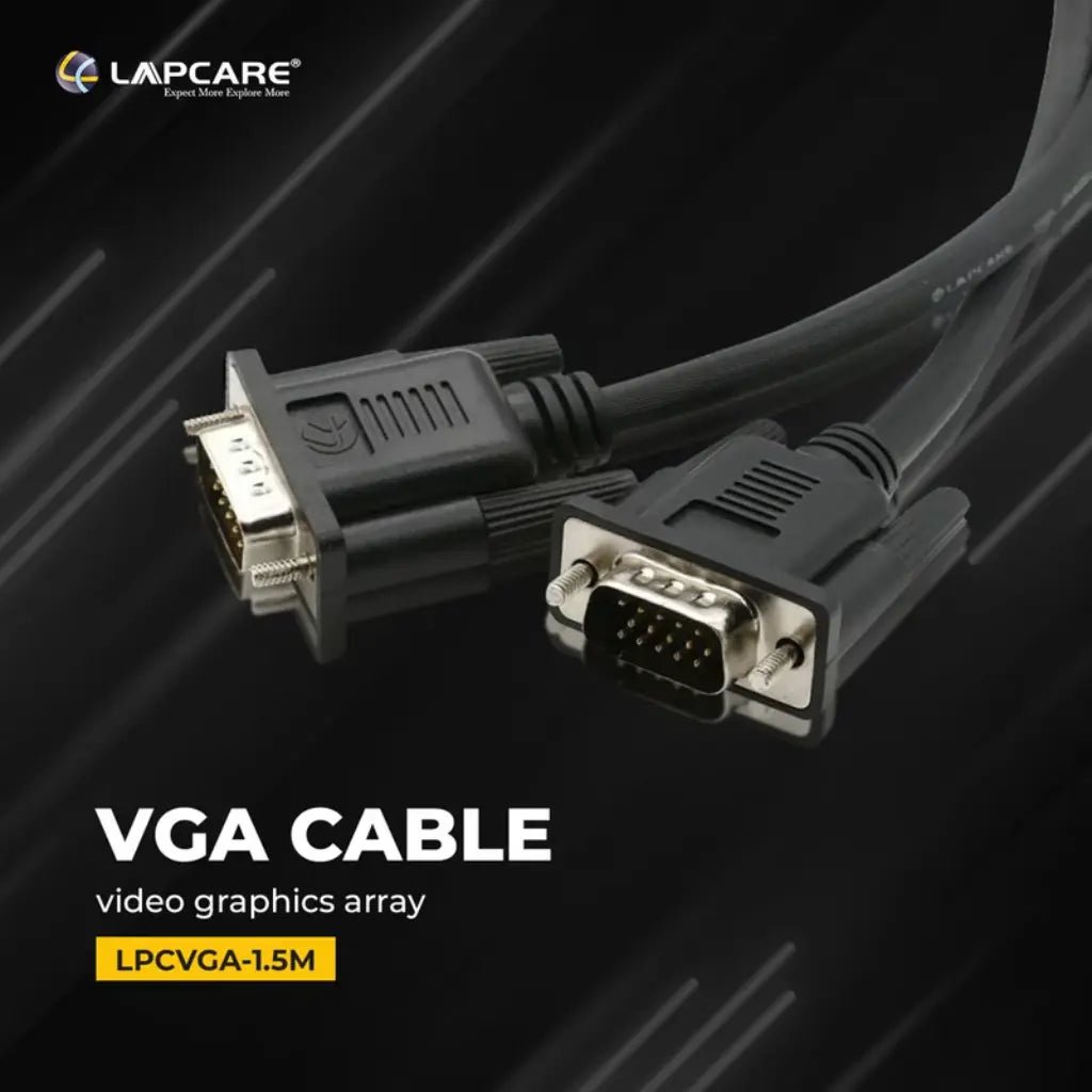 Lapcare Premium 1.5M VGA Male to Male Cable with Triple Shielding