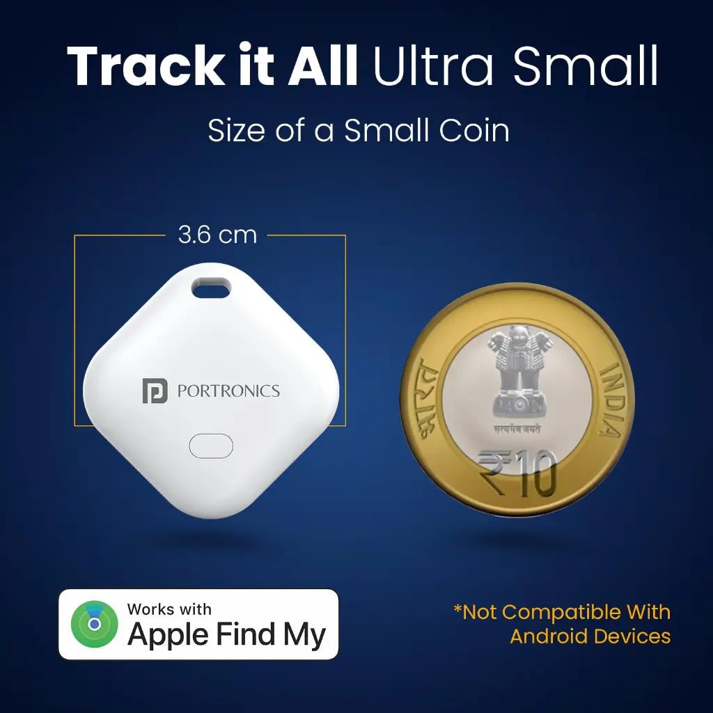 Portronics World Tag POR 2804 Smart Bluetooth Item Finder with 20m Buzzer Range and Anti-Lost Tracking