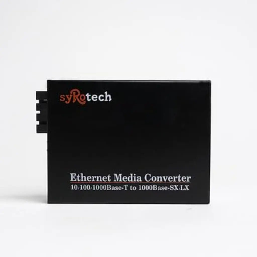 Syrotech GOMC-1312-20 Gigabit Ethernet Media Converter, Single Mode Dual Fiber, SC Connector, 20Km Range