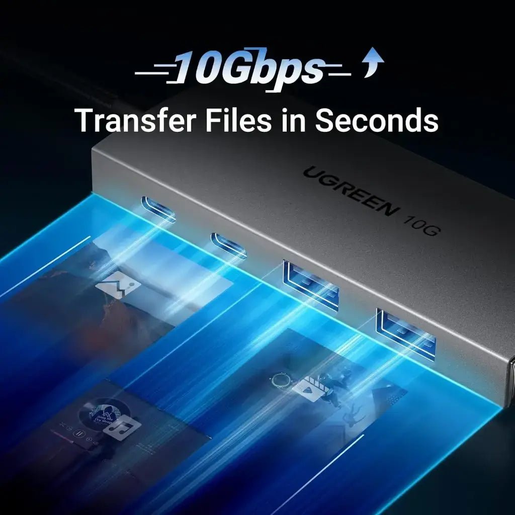 UGREEN 6-in-1 USB-C Hub with 4K 60Hz HDMI, 100W Power Delivery, and USB 3.0 Ports