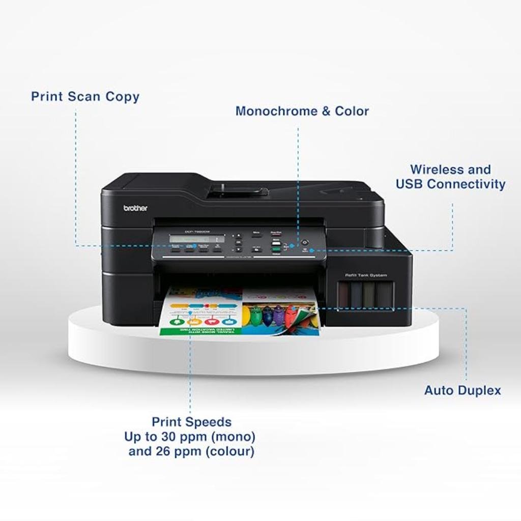 Brother DCP-T820DW Wireless All-in-One Ink Tank Printer with Automatic Duplex Printing and ADF