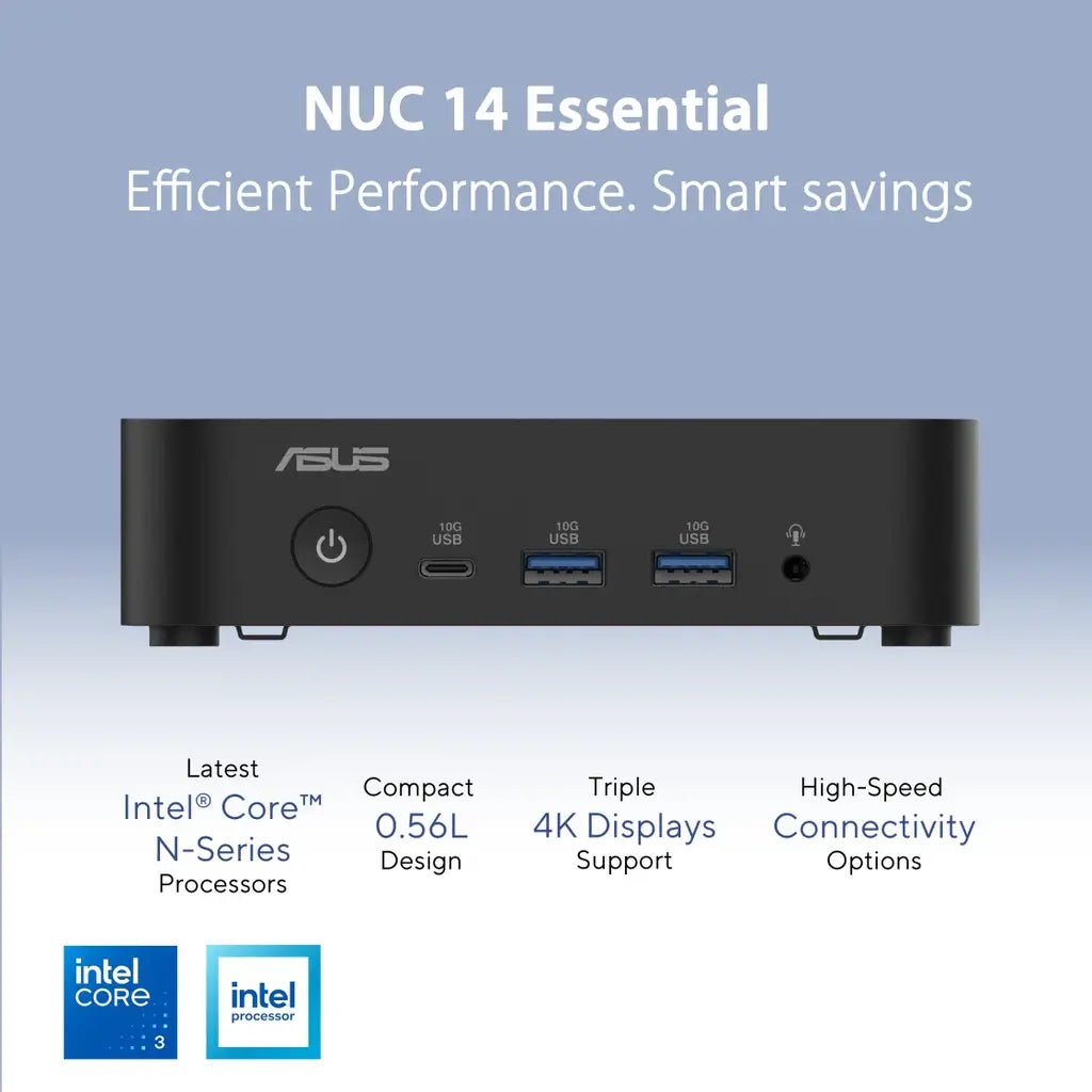 ASUS NUC 14 Essential Kit NUC14MNK Mini PC with Intel N-Series Processor (Barebone System)