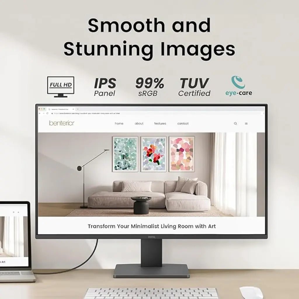 BenQ GW2491 23.8-inch Full HD 1080p IPS Monitor, 100Hz Refresh Rate, 99% sRGB Color Gamut, Eye-Care Technology