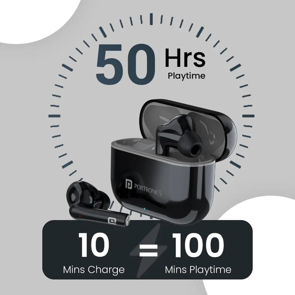 Portronics Harmonics Twins S6 (POR 1905) TWS Wireless Earbuds with 50 Hours Playtime
