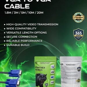 Kingfast 20 Meter VGA Cable - High-Quality Video Transmission with Durable Build