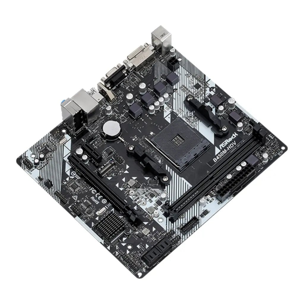 ASRock B450M-HDV R4.0 AMD B450 Socket AM4 DDR4 Micro ATX Motherboard