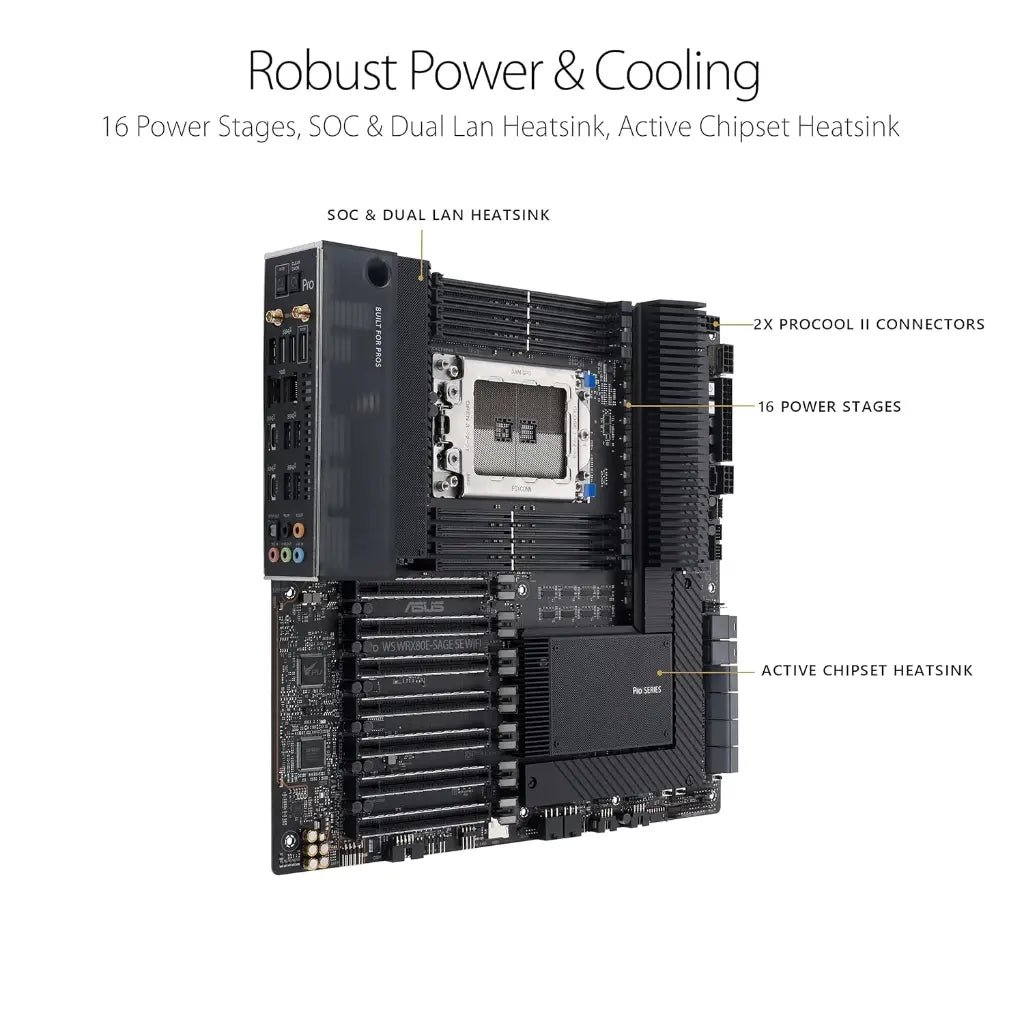 ASUS Pro WS WRX80E-SAGE SE WIFI AMD Threadripper Pro Workstation Motherboard (sWRX8 Socket, DDR4, EEB)