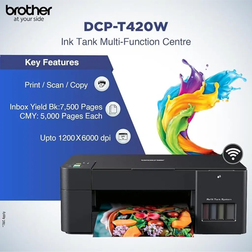 Brother DCP-T420W Wireless 3-in-1 Ink Tank Printer (Print, Copy, Scan)