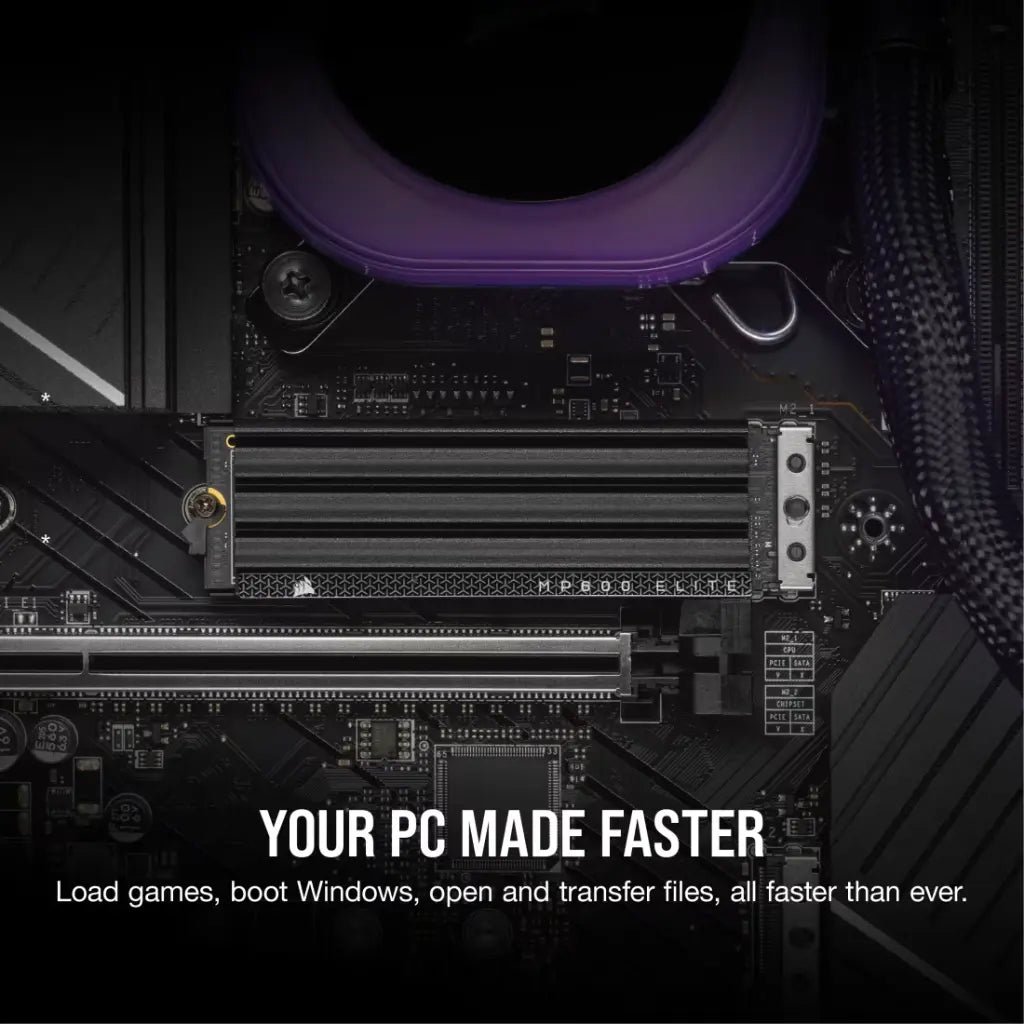 Corsair MP600 Elite 1TB PCIe Gen4 x4 NVMe M.2 2280 Internal SSD with Integrated Heatsink