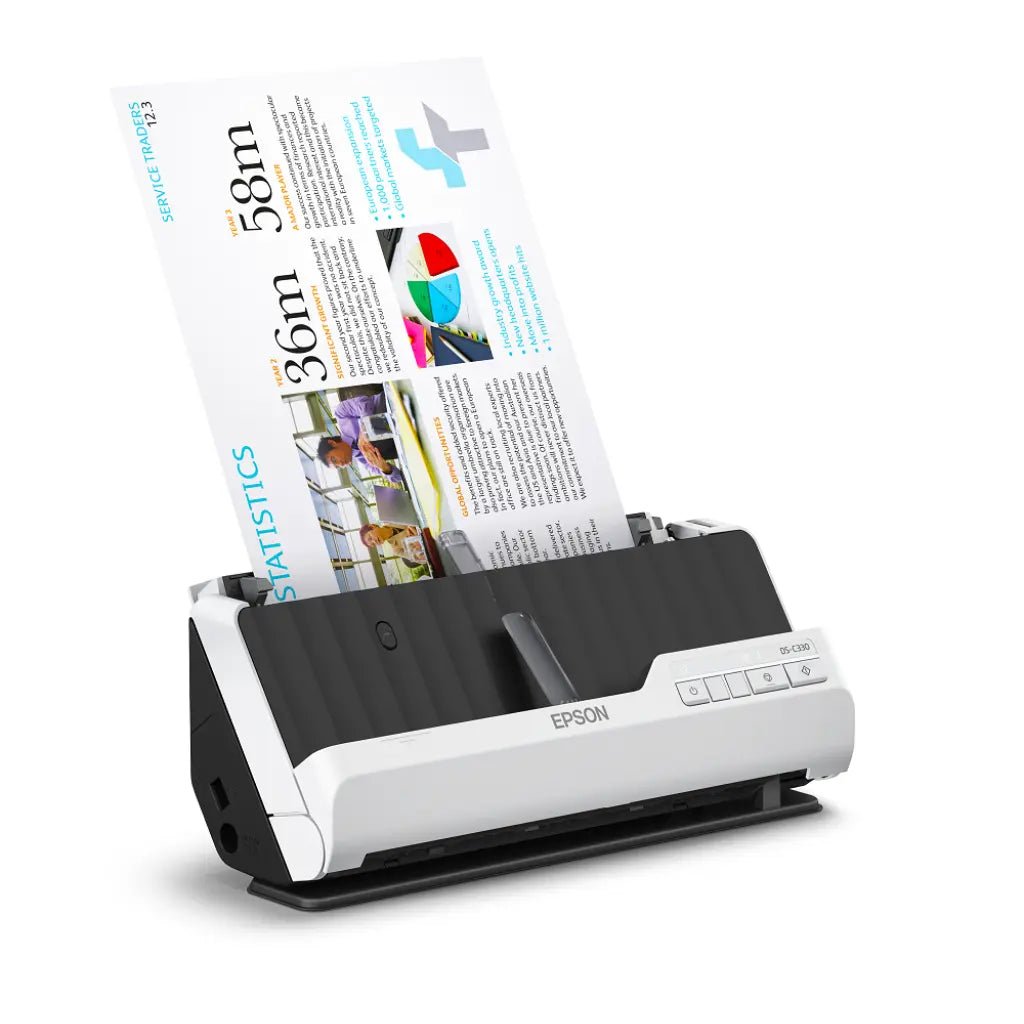 Epson WorkForce DS-C330 Ultra-Compact A4 Sheet-fed Document Scanner - High-Speed Professional Desktop Scanner