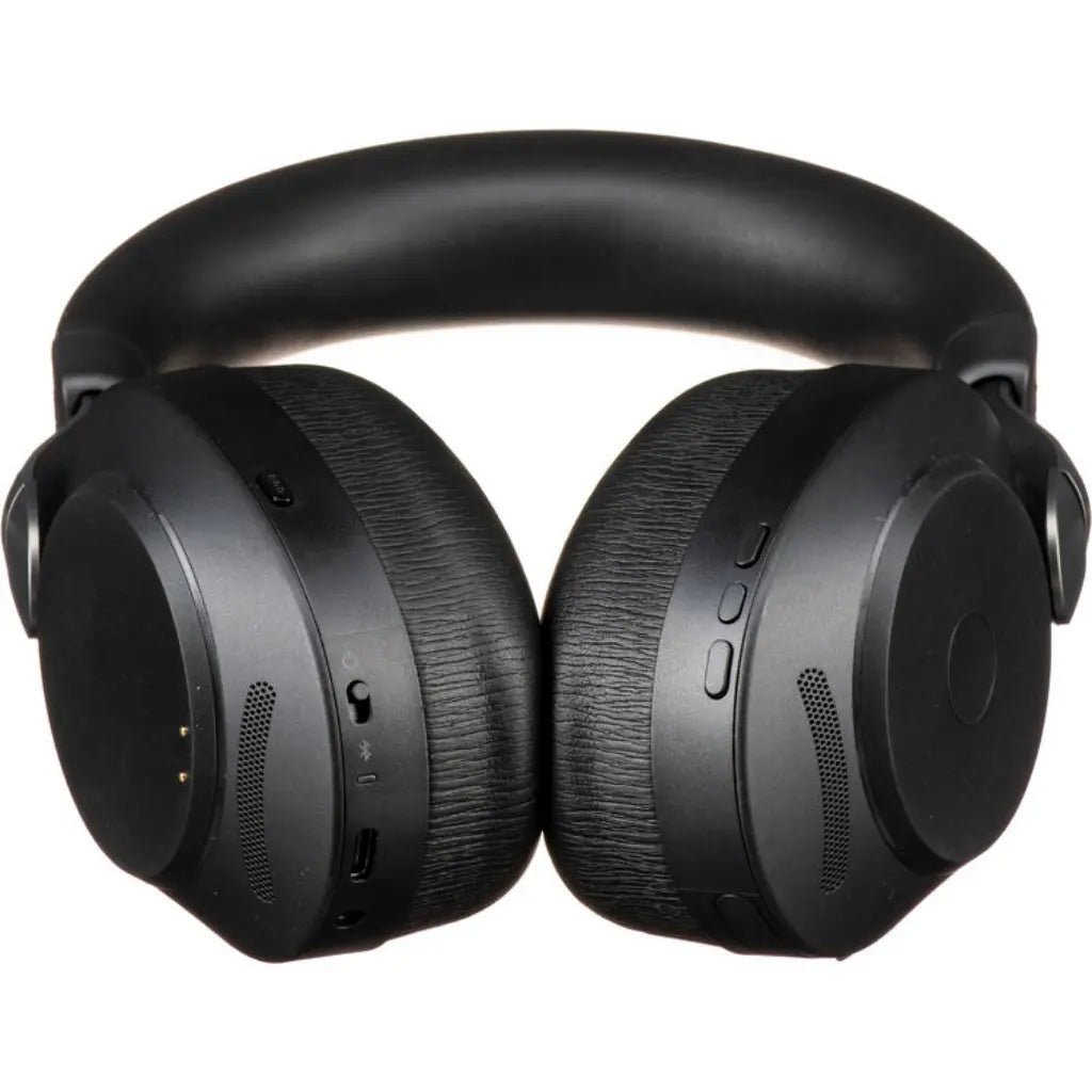 Jabra Evolve2 85 UC Wireless Noise-Canceling Over-Ear Headset with Charging Stand, USB-A Adapter - Black