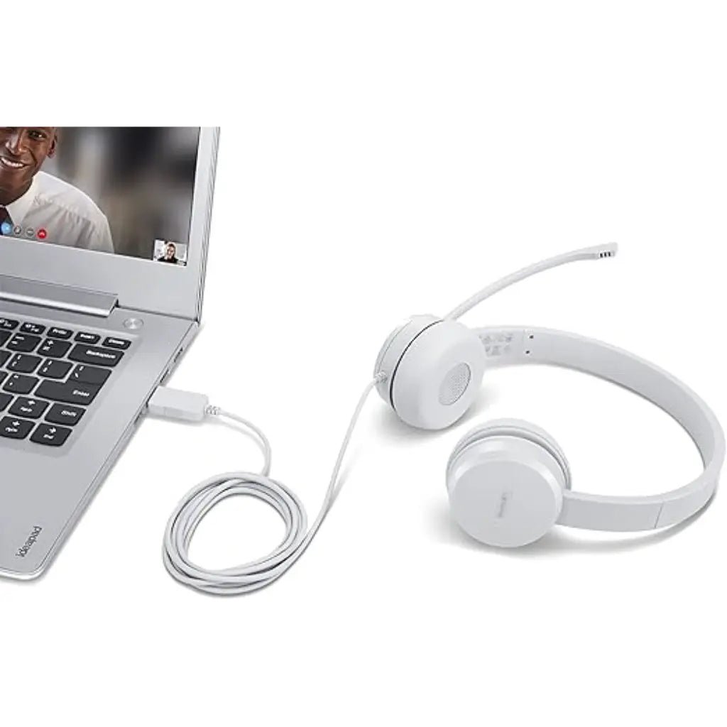 Lenovo 110 Stereo USB Headset with Rotatable Boom Microphone and Comfortable Memory-Foam Earcups