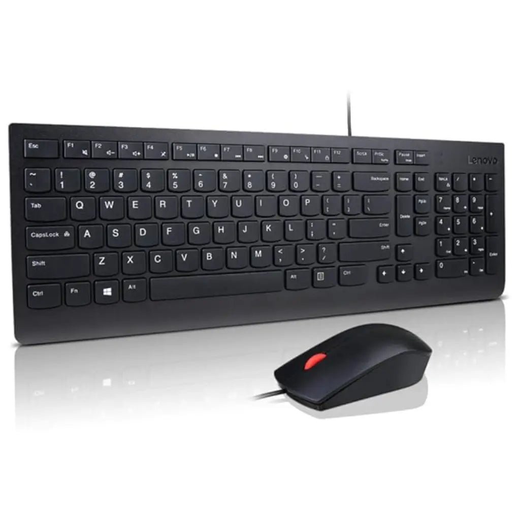 Lenovo Essential Wired Keyboard and Mouse Combo, USB, Black