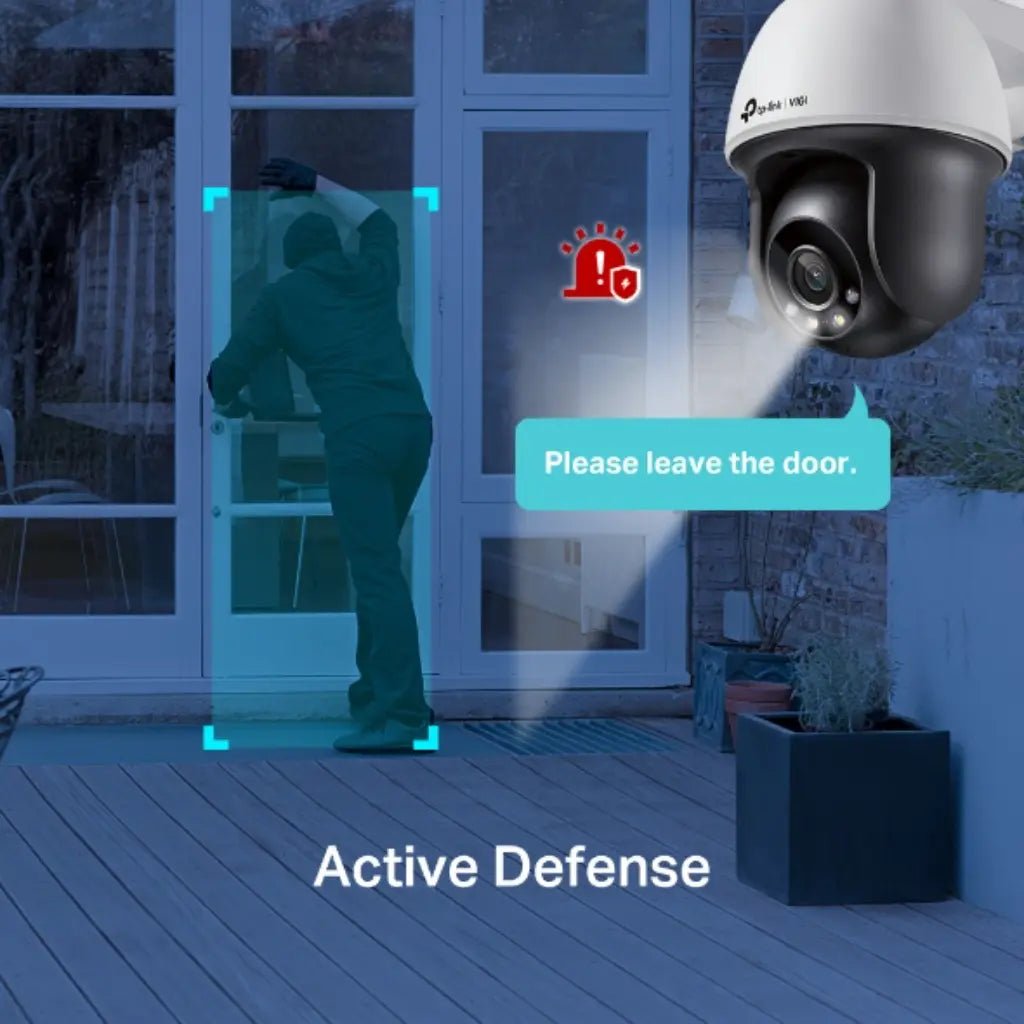 TP-Link VIGI C540W 4MP 4mm Outdoor Full-Color Wi-Fi Pan & Tilt Security Camera, IP66 Rated