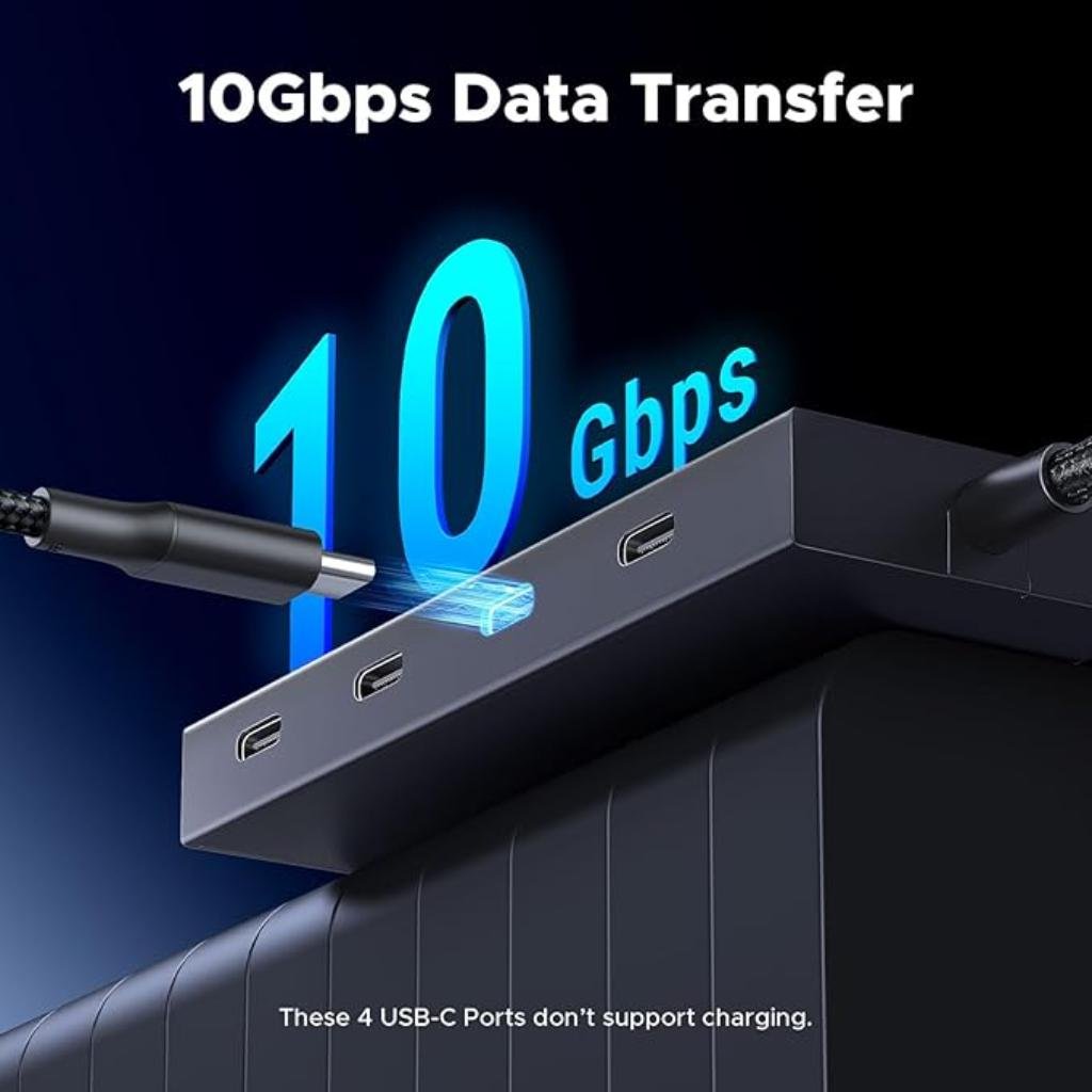 Ugreen 5-in-1 USB-C to 4-Port USB-C 3.2 Gen 2 Hub with 100W Power Delivery and 10Gbps Data Transfer