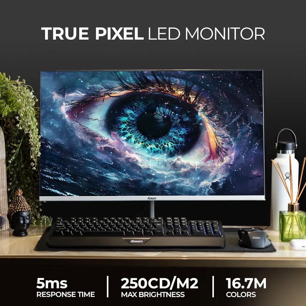 Foxin Elite Series 27-inch Full HD IPS LED Monitor, 100Hz Refresh Rate, 1ms Response Time, Flat Display