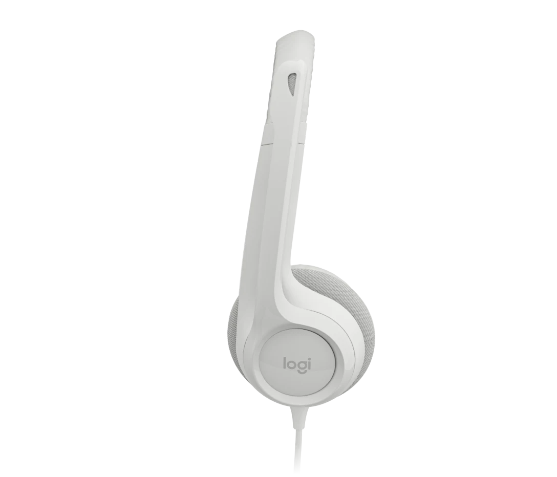 Logitech H390 USB Wired Headset with Noise-Cancelling Microphone and In-Line Controls - Off White