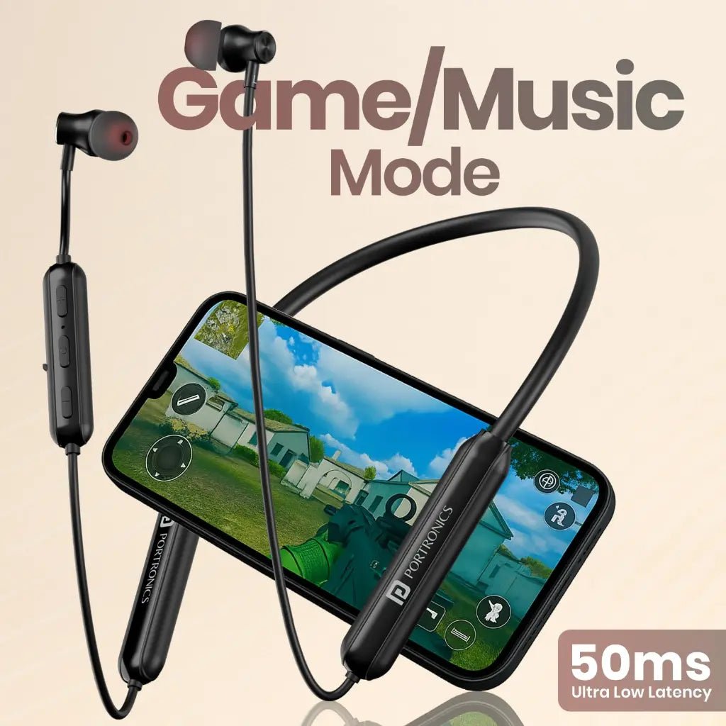 Portronics Harmonics Y2 (POR 3109) Wireless Bluetooth 5.3 In-Ear Neckband Earphones with 70 Hours Playtime