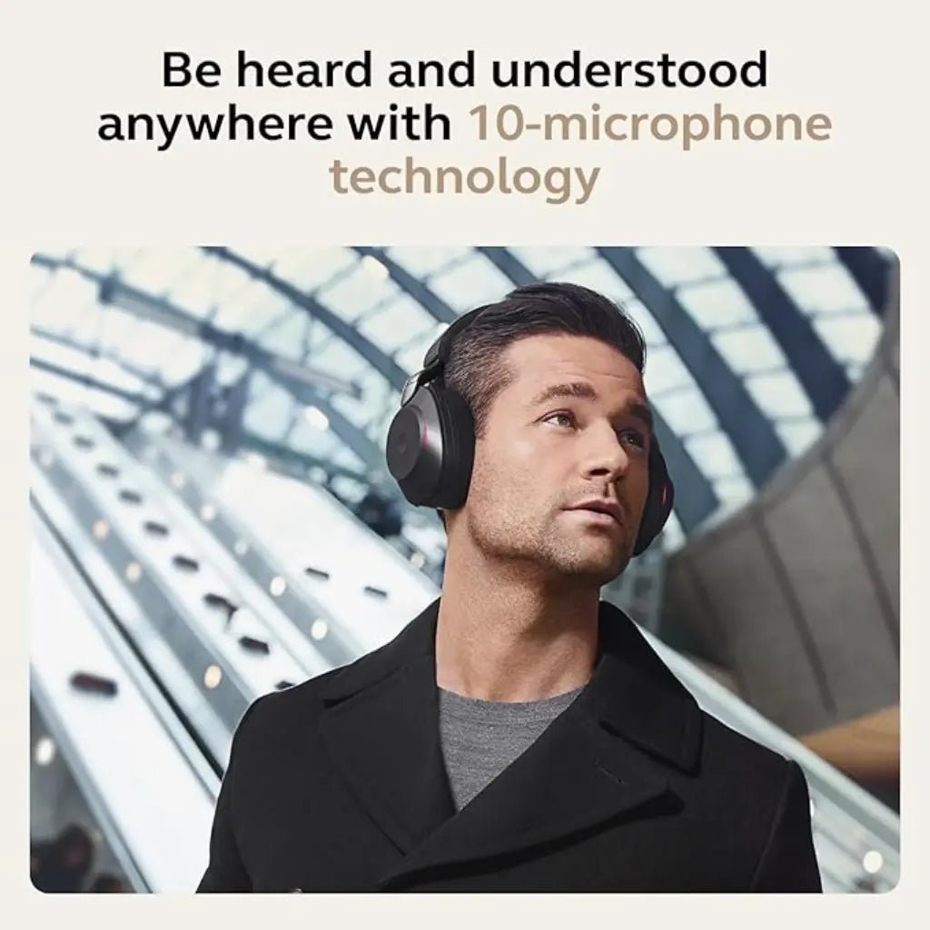 Jabra Evolve2 85 Professional Wireless Over-Ear Headset with Advanced Active Noise Cancellation and USB-C Bluetooth Adapter