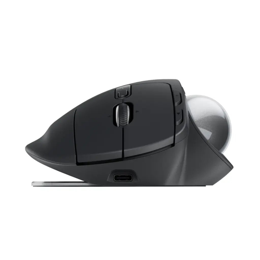 Logitech MX Ergo S Wireless Ergonomic Trackball Mouse with USB-C Charging, Graphite Finish