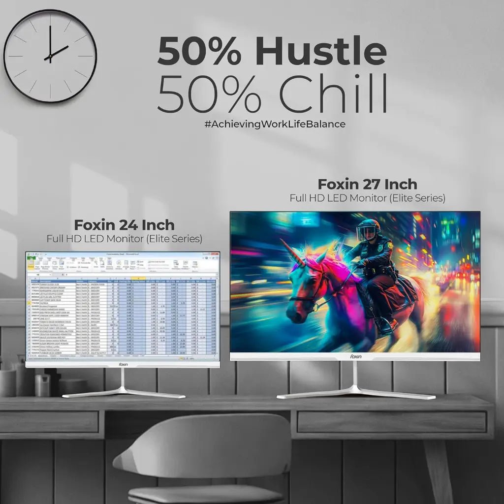 Foxin Elite Series 27-inch Full HD IPS LED Monitor, 100Hz Refresh Rate, 1ms Response Time, Flat Display