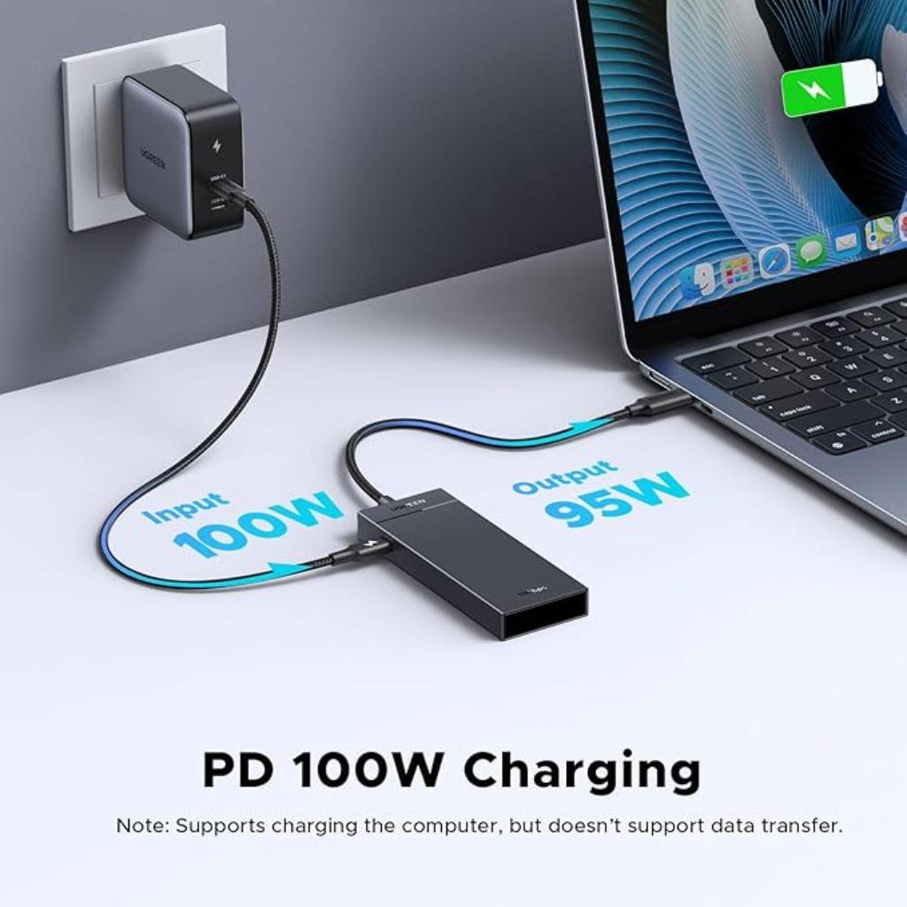 Ugreen 5-in-1 USB-C to 4-Port USB-C 3.2 Gen 2 Hub with 100W Power Delivery and 10Gbps Data Transfer