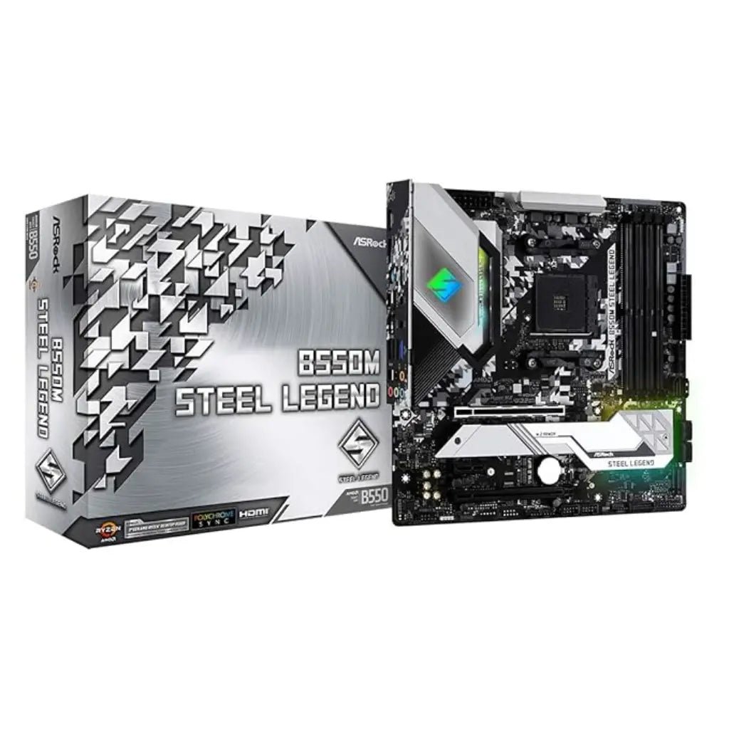 ASRock B550M Steel Legend AMD AM4 Socket DDR4 4733+ MHz Overclockable Micro ATX Motherboard