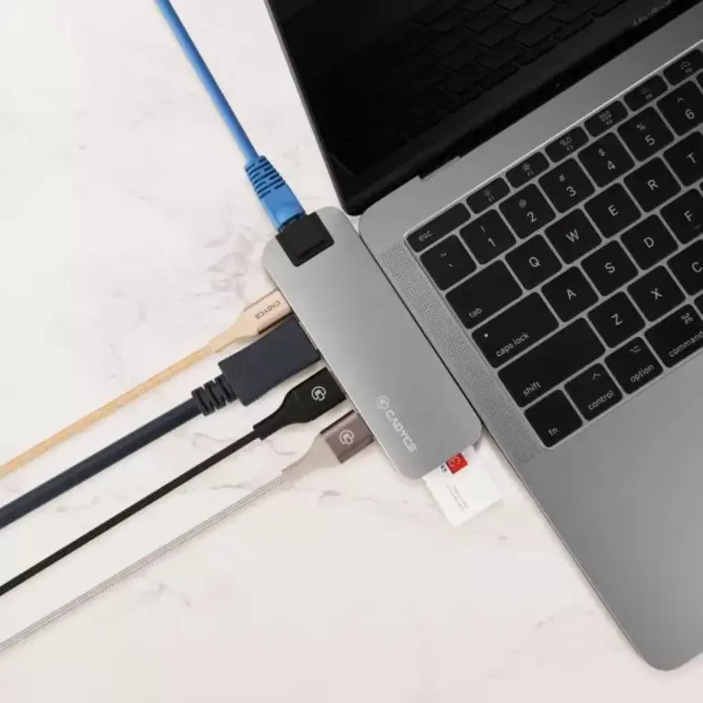 Cadyce CA-DUCDG Dual USB-C Docking Station with 4K HDMI, Gigabit Ethernet, USB 3.0, and 100W Power Delivery