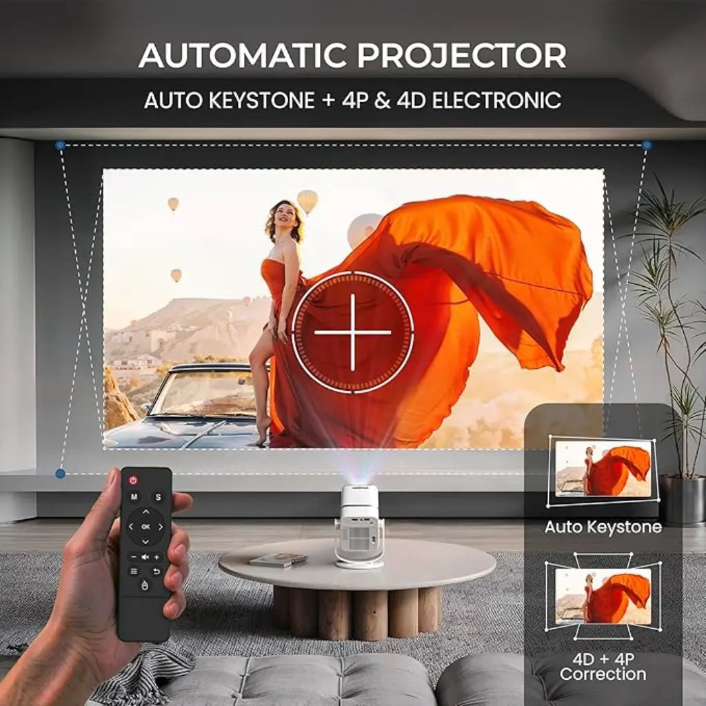 Egate Atom 3X (E04i32) Smart Android Projector, Native 1080p Support 4K, Auto Keystone & Auto Focus