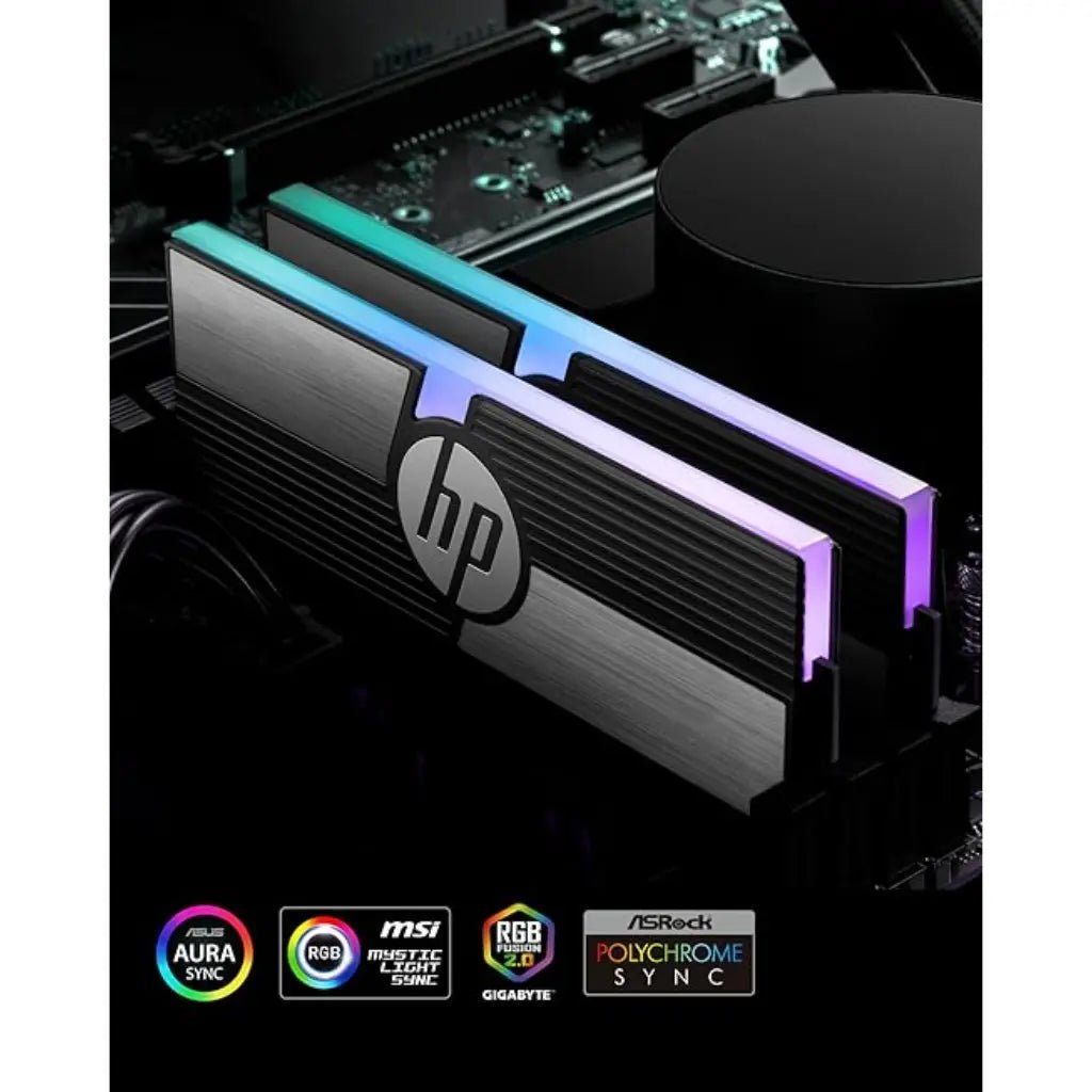 HP V10 16GB (2x8GB) RGB DDR4 3600MHz CL14 High-Performance Gaming Desktop Memory Kit