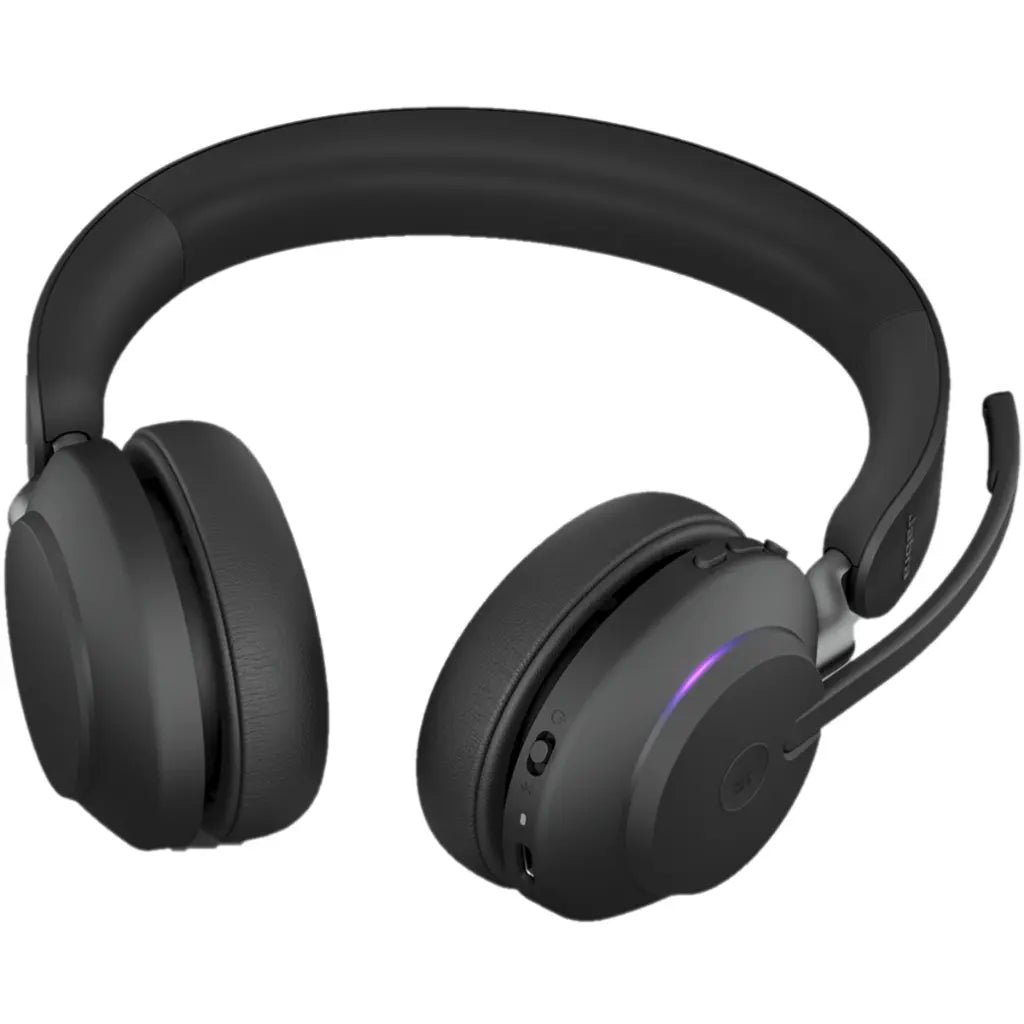 Jabra Evolve2 65 MS Stereo Wireless Bluetooth Headset with USB-A Adapter and 40mm Speakers