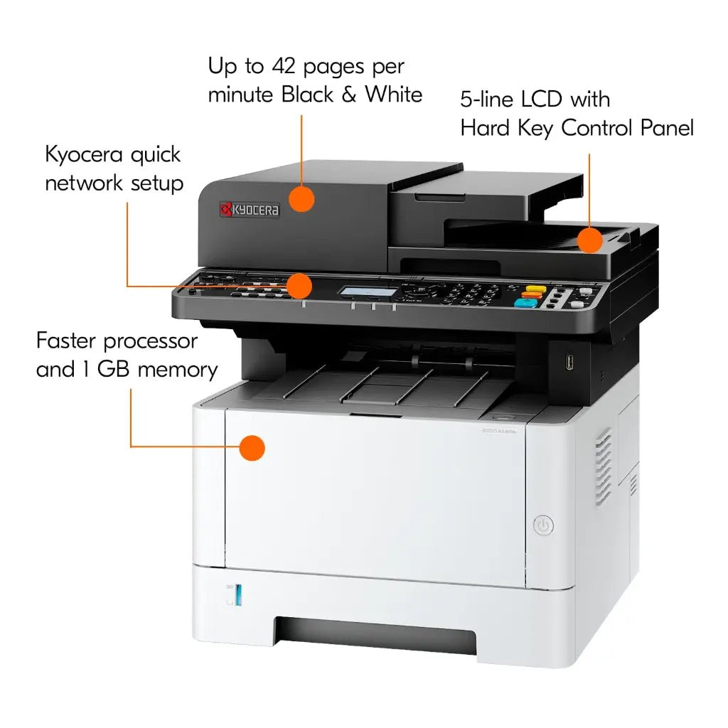 Kyocera ECOSYS MA4000X 42ppm Monochrome Laser Multifunction Printer with Duplex Printing and Network Connectivity