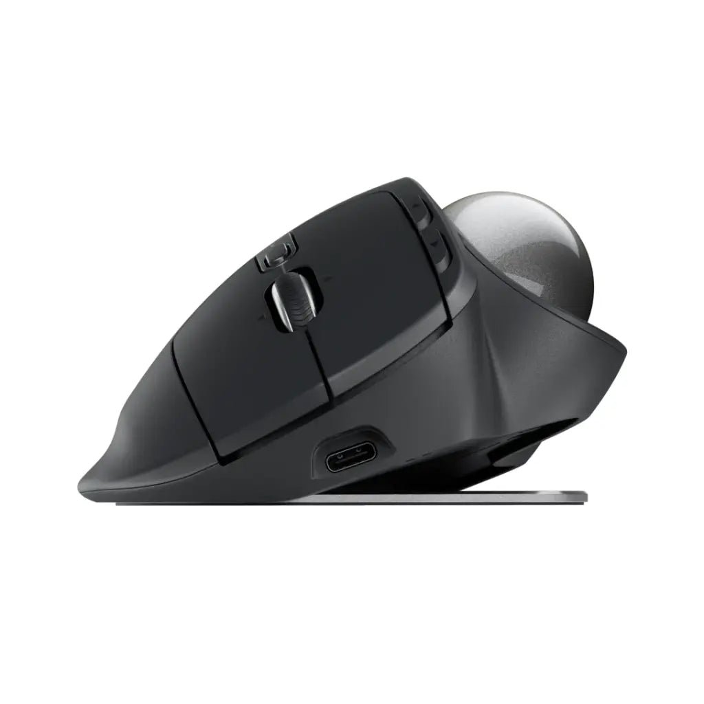 Logitech MX Ergo S Wireless Ergonomic Trackball Mouse with USB-C Charging, Graphite Finish