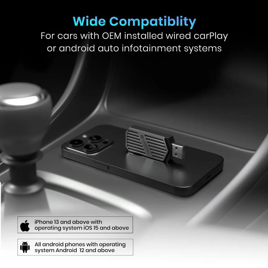 Portronics Tune 2-in-1 Wireless Bluetooth Car Audio Receiver and USB Adapter - Black