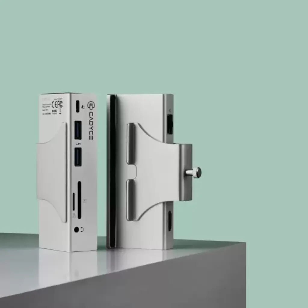 Cadyce CA-CLMFT USB-C ClampFit Docking Station with HDMI, Dual USB 3.0, SD/mSD Card Slots, and 45W Power Delivery