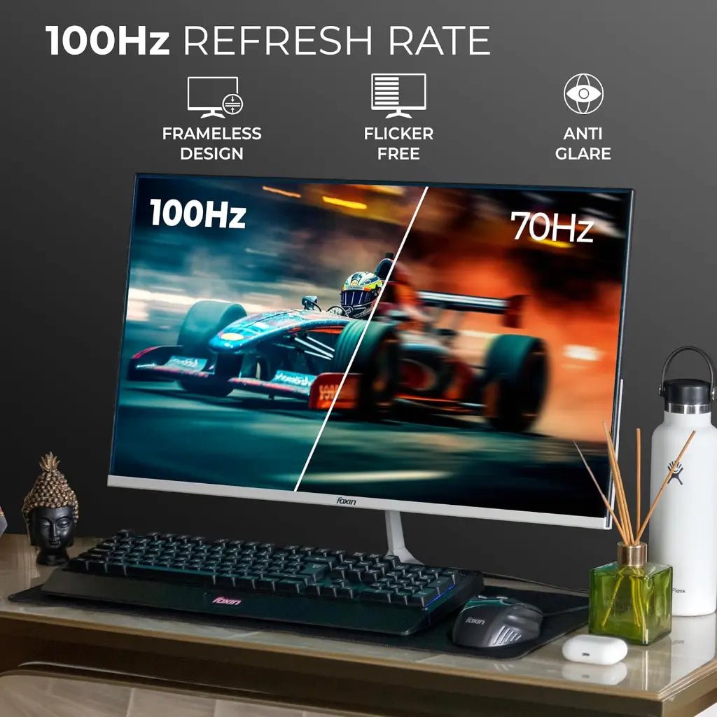 Foxin Elite Series 27-inch Full HD IPS LED Monitor, 100Hz Refresh Rate, 1ms Response Time, Flat Display