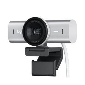 Logitech MX Brio 4K Ultra HD Webcam - Professional Streaming & Collaboration Camera, USB-C, Dual Microphones, Pale Gray