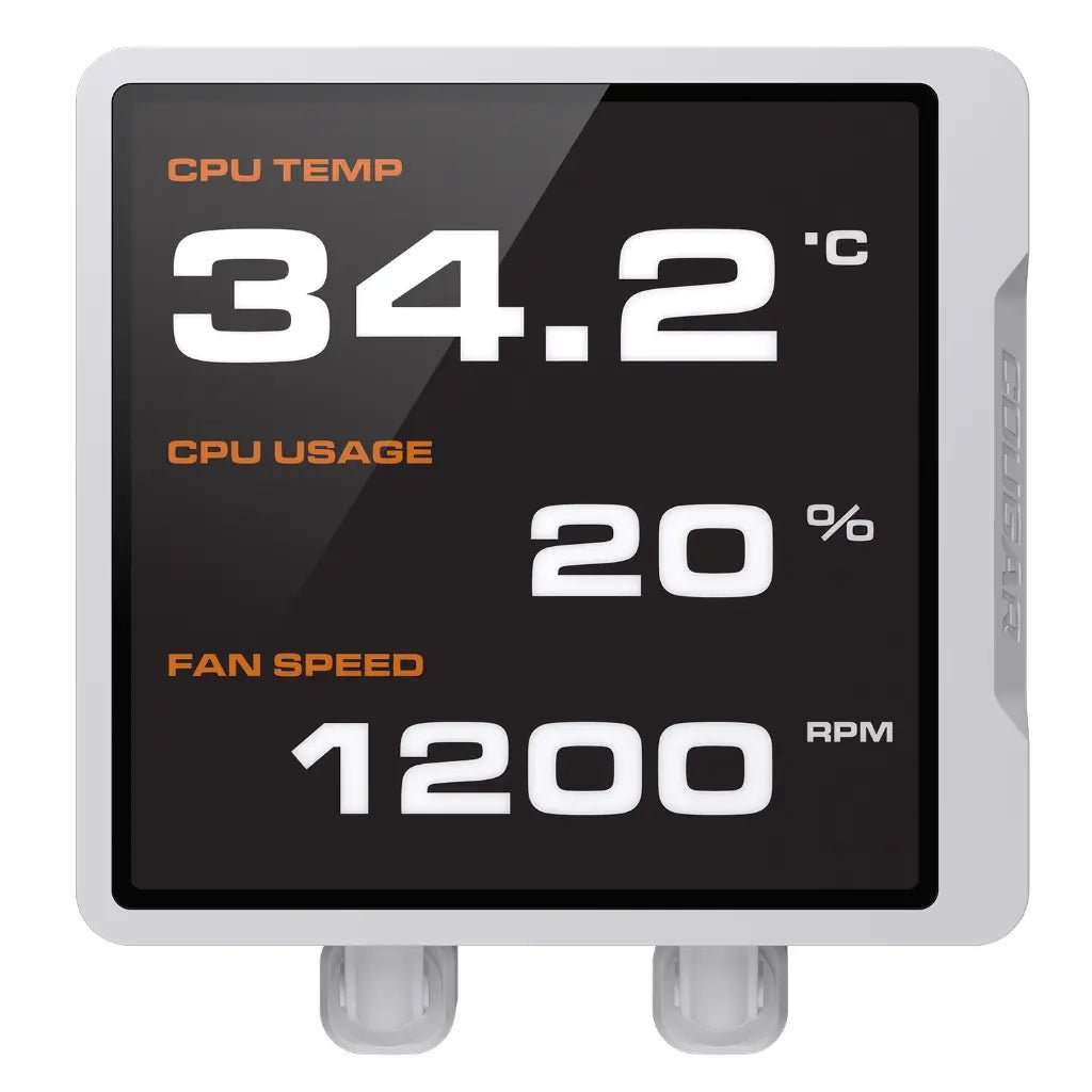 Cougar Poseidon Vistek Pro 360mm ARGB AIO Liquid CPU Cooler with 3.95-Inch IPS LCD Screen - White Edition