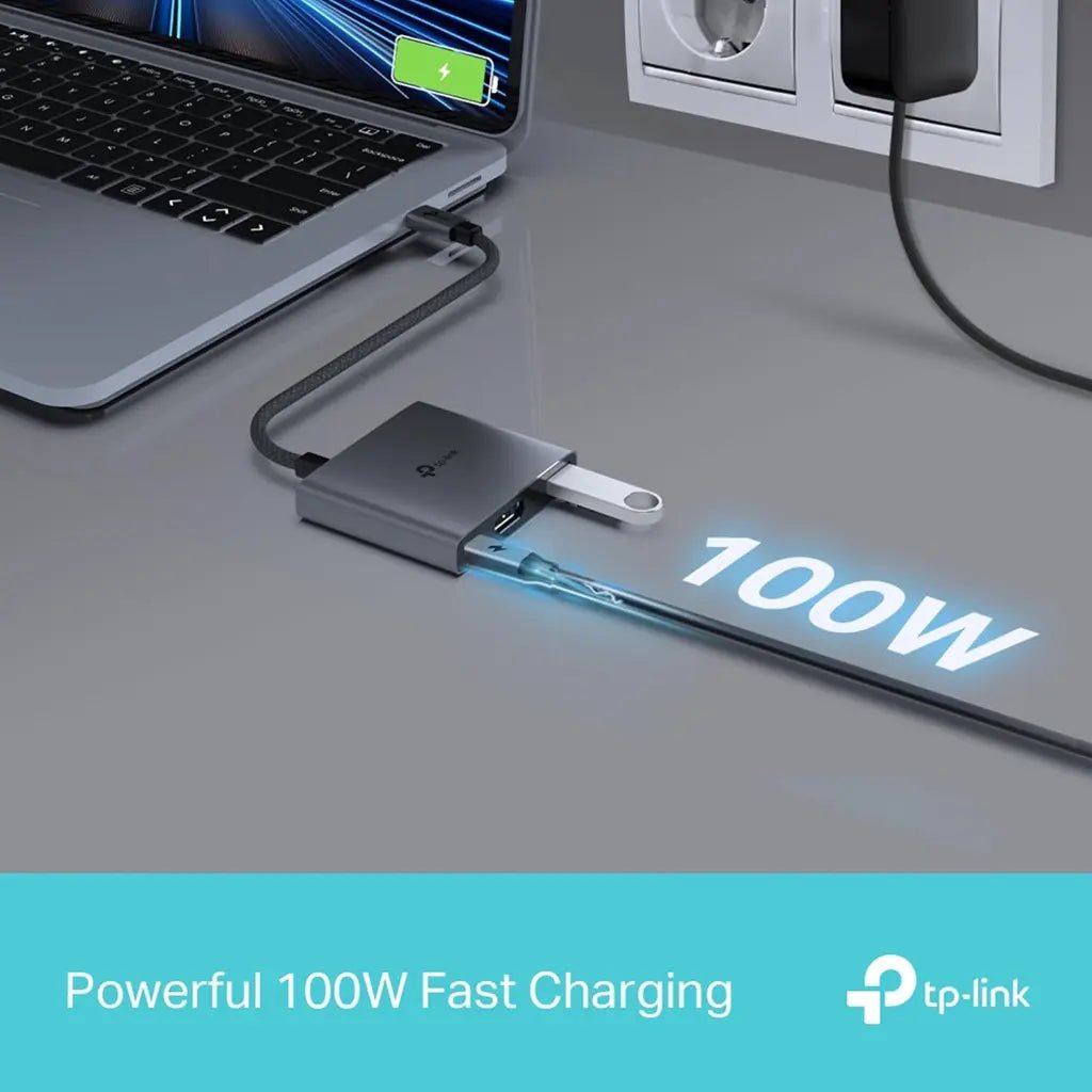 TP-Link UH3020C USB-C 3-in-1 Multiport Adapter with 4K HDMI, 100W Power Delivery, and USB-A 3.0